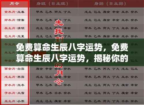 揭秘免费算命生辰八字运势,洞悉未来走向的奥秘