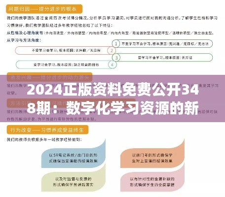 2024正版资料免费公开348期:数字化学习资源的新篇章