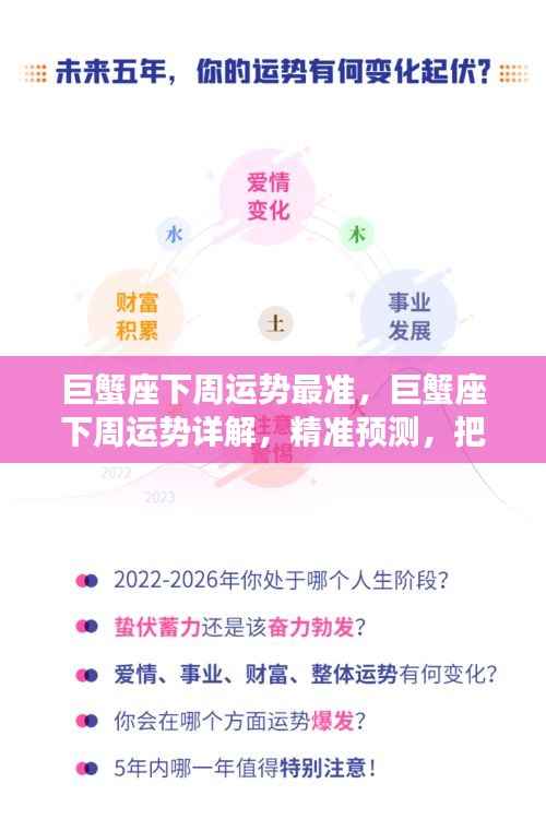 巨蟹座下周运势详解与精准预测,把握未来运势走向