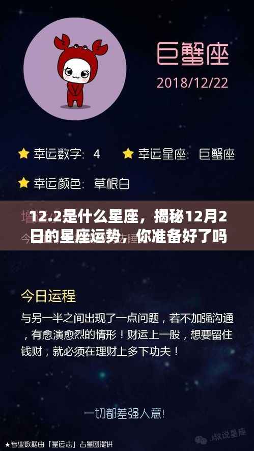 揭秘12月2日星座运势,属于射手座的幸运日,你准备好了吗?