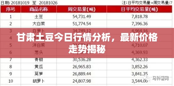 甘肃土豆今日行情分析,最新价格走势揭秘