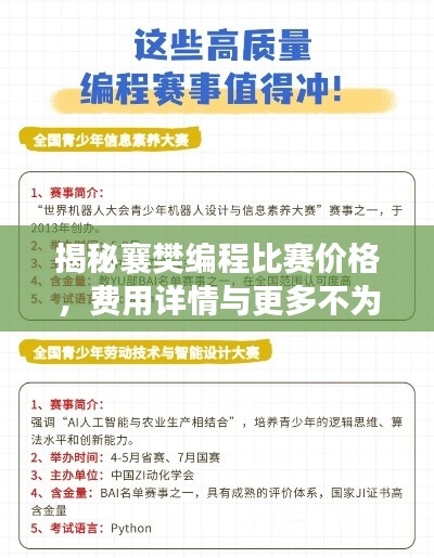 揭秘襄樊编程比赛价格,费用详情与更多不为人知的秘密一网打尽!