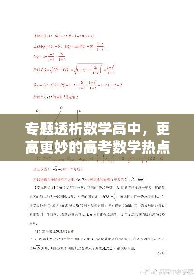 专题透析数学高中,更高更妙的高考数学热点透析